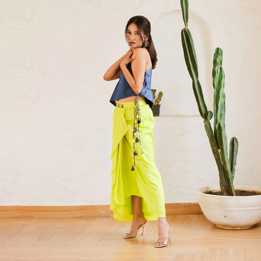 Blouse with Chanderi Dhoti