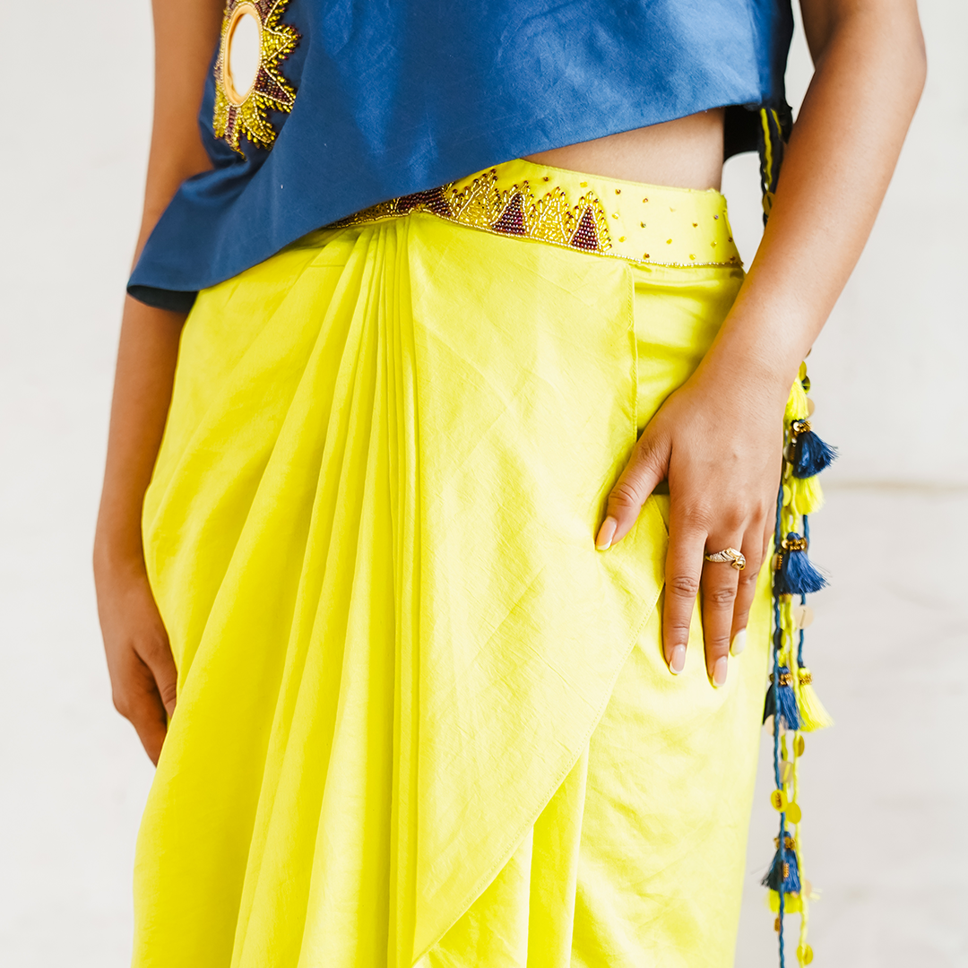 Blouse with Chanderi Dhoti