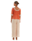 Beige Gathered Palazzo
