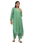 A women wearing Green Kurta Set with pants.