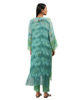 A women wearing Green Kurta Set with pants.