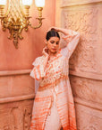 Shagun Dhoti Orange Beige Set