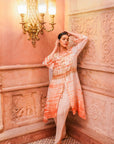 Shagun Dhoti Orange Beige Set